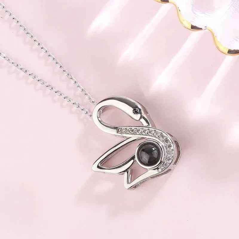 Swan Grace Diamond Necklace – Elegant Memory Jewelry for Lasting Moments