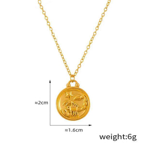 Celestia 18K Gold Zodiac Pendant Necklace - Elegant Constellation Jewelry