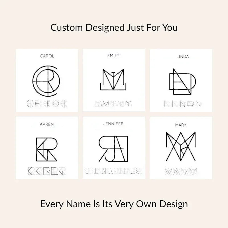 18k gold light luxury combination customized letter necklace - Argesteel