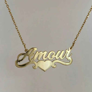 Amora Custom Name Necklace - Personalized Silver Heart Pendant