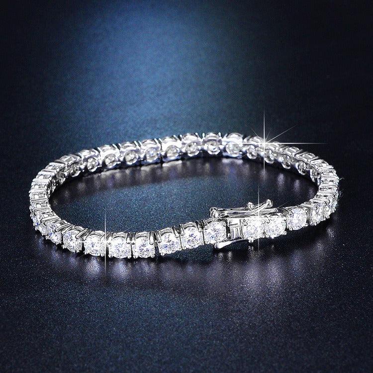 Eternal Sparkle – Pure S925 Silver Full Diamond Tennis Bracelet