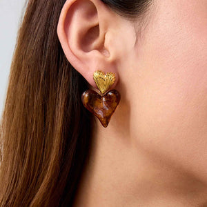 Heart-Shaped Light Luxury Noble Earrings 18K Gold