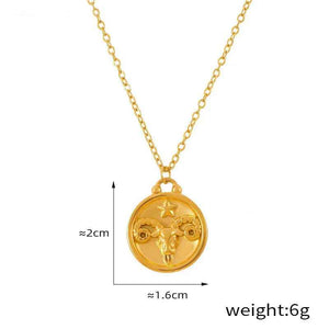 Celestia 18K Gold Zodiac Pendant Necklace - Elegant Constellation Jewelry