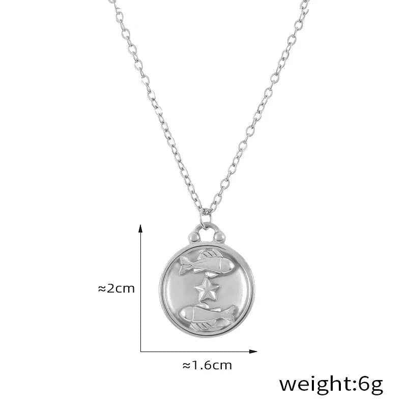 Celestia 18K Gold Zodiac Pendant Necklace - Elegant Constellation Jewelry