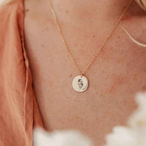 Bloom & Name Customizable Silver Name Necklace - S925 Silver Birthday Flower