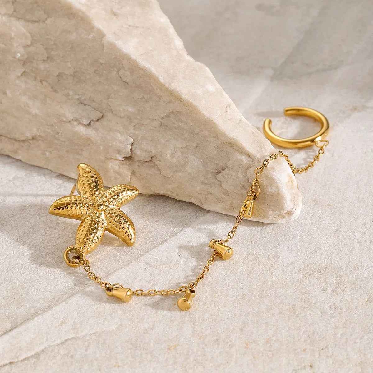 Marina Starfish Earrings - 18K Gold Beach Style Jewelry for Summer
