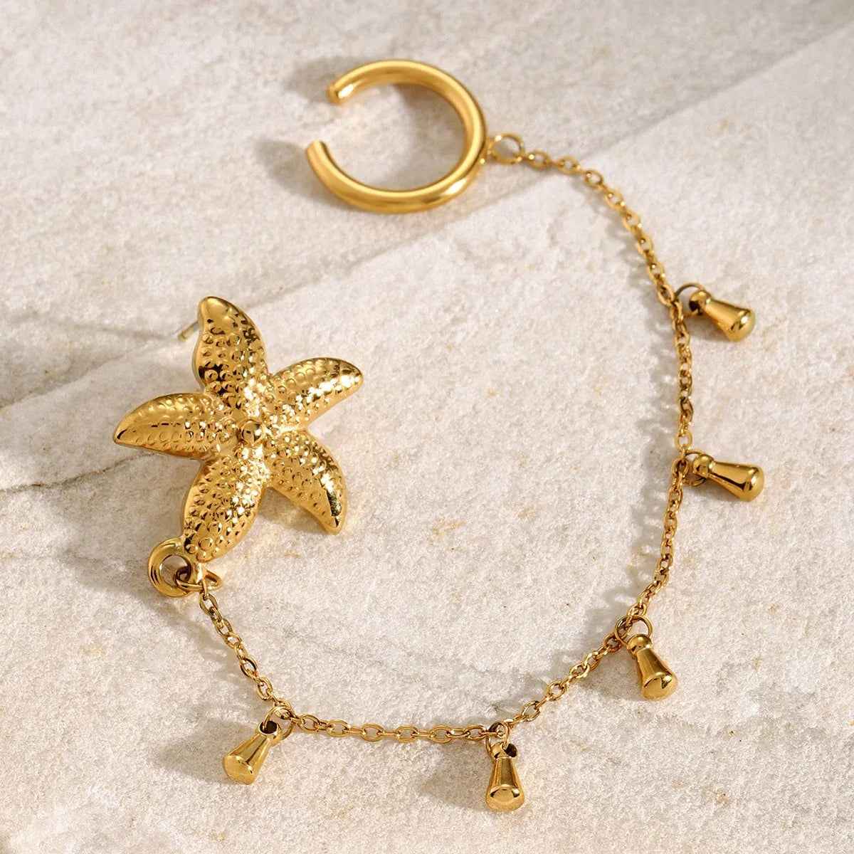 Marina Starfish Earrings - 18K Gold Beach Style Jewelry for Summer