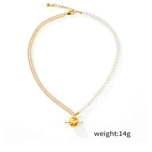 Lume Harmony 18K Gold Gemstone Pendant Necklace with Square Gemstone, Pearl & Sphere