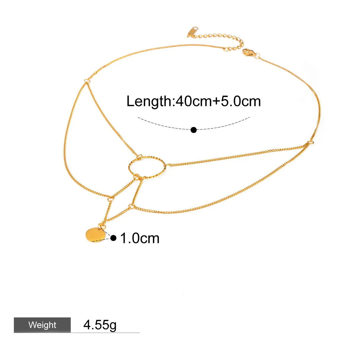 Soléa Luxe – 18K Gold Multi-Layer Round Pendant Necklace