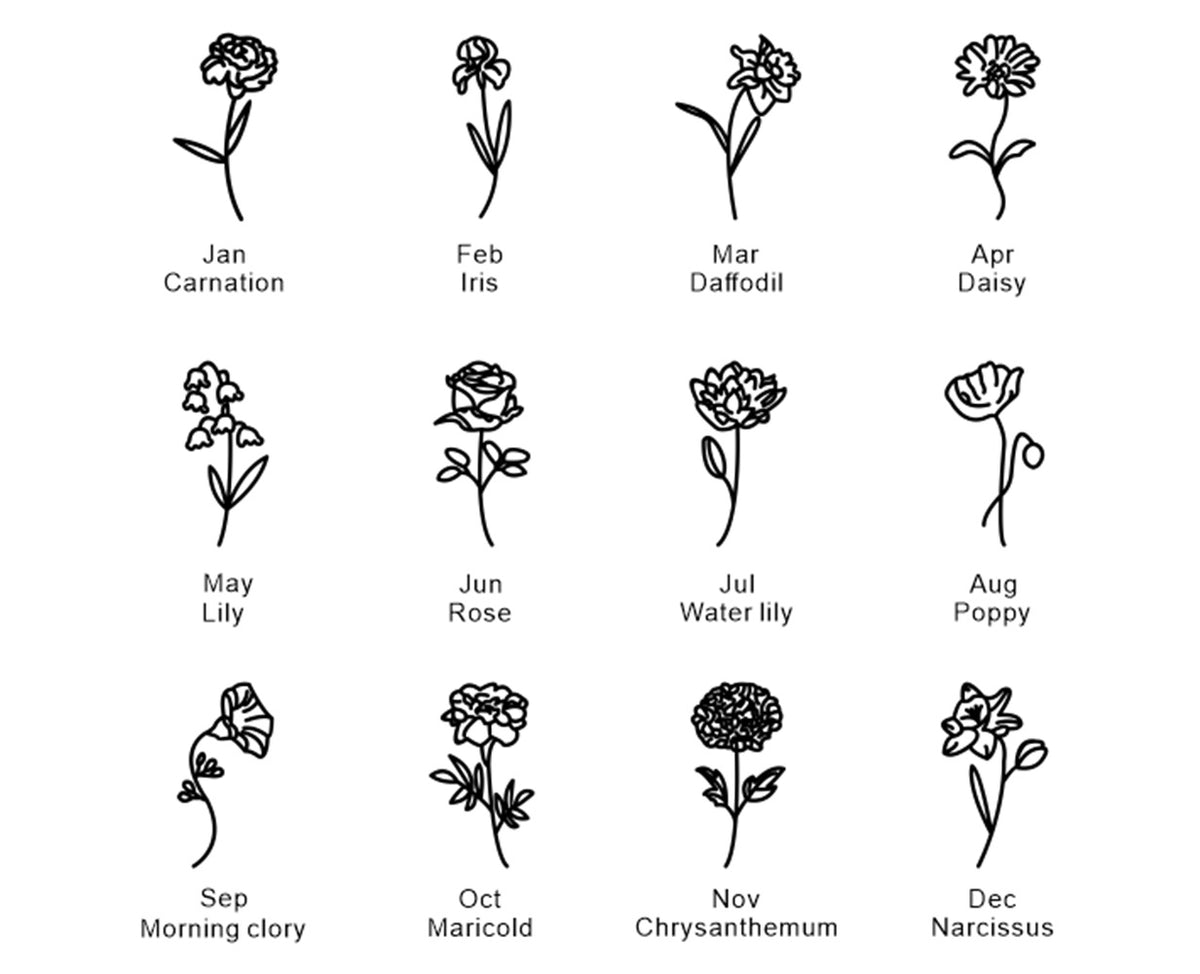 Custom Birth Flower Name Earrings – Personalized - Argesteel