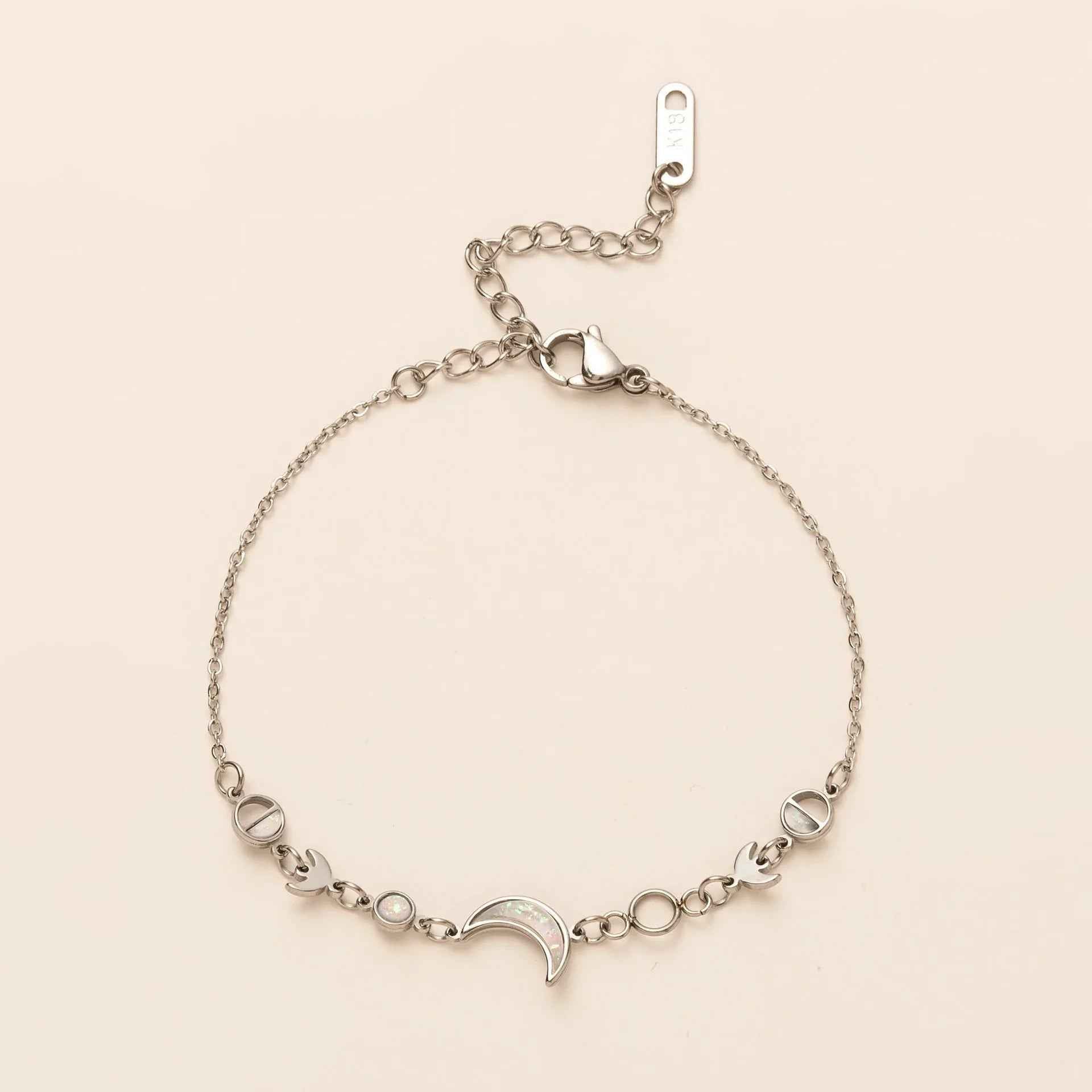 Moon Crescent Bracelet – Minimalist 18K Gold Plated Silver Design