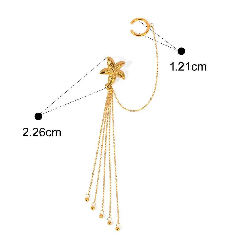 Mirella Star Tassel Earrings - Ocean-Inspired 18K Gold Light Luxury Design