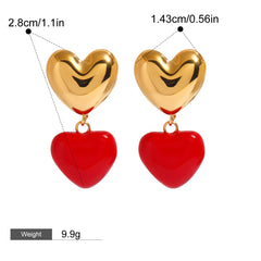 Golden Heart Earrings styled for soft and feminine look