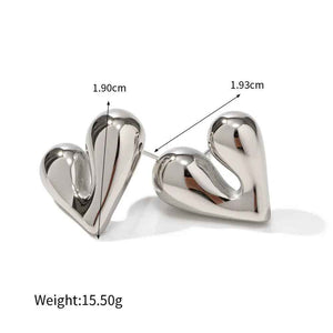 Amoura Liquid Heart Earrings – Romantic 18K Gold Hammered Design