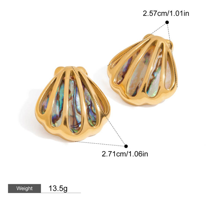 Shell & Star Earrings – 18K Gold Plated Noble Ocean Set | Argesteel