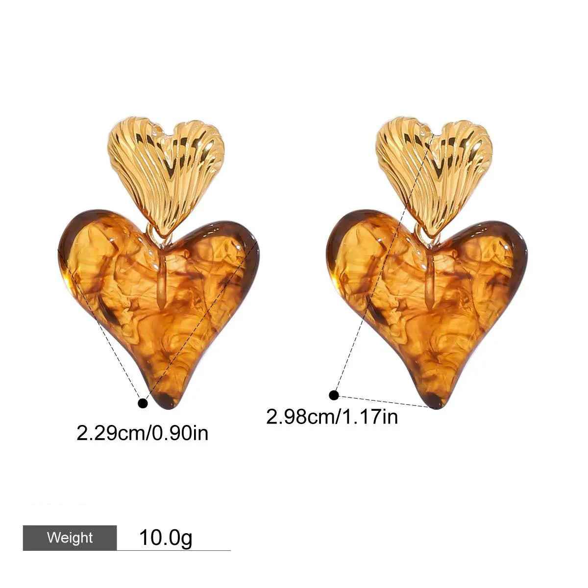 Heart-Shaped Light Luxury Noble Earrings 18K Gold