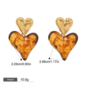 Heart-Shaped Light Luxury Noble Earrings 18K Gold