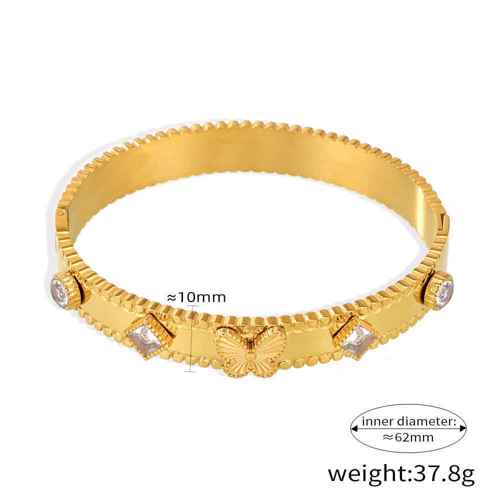 18K gold butterfly with texture design exquisite high-end bracelet Bracelets
