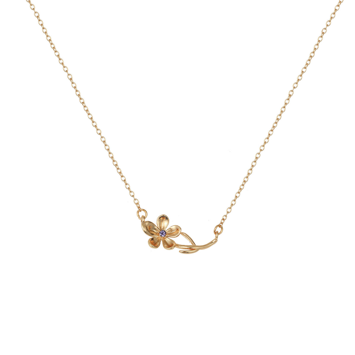 Birth Flower 3D Pendant Necklace – 18K Gold Plated - Argesteel
