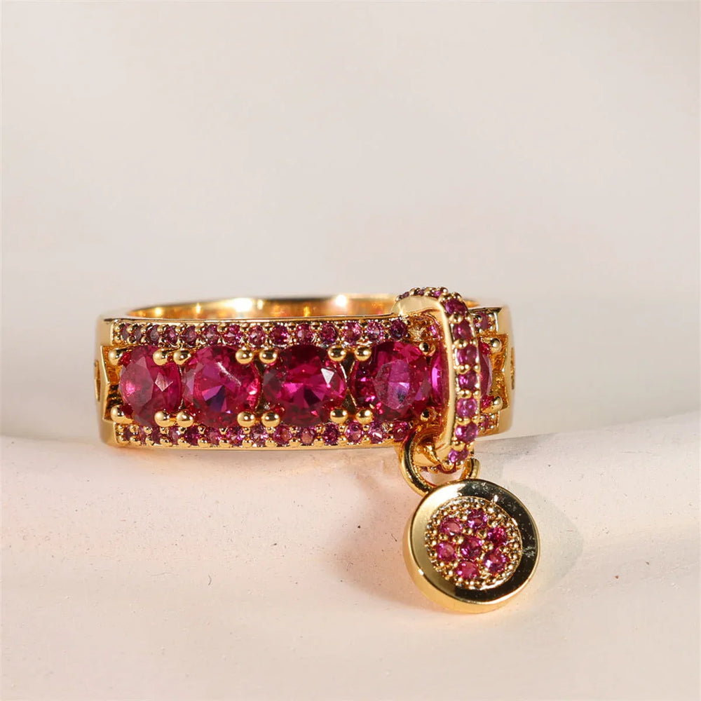 Royal Charm Ring – 925 Silver Gold-Plated Gemstone Elegance