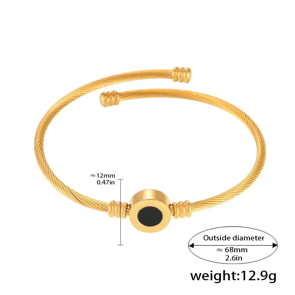 18K gold bracelet featuring twill craftsmanship and round gem