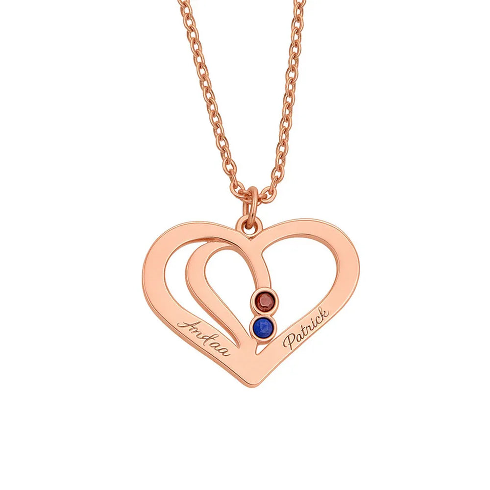 Everlove Customizable Silver Heart Necklace - Hollow Heart Design with Personalized Name - Argesteel