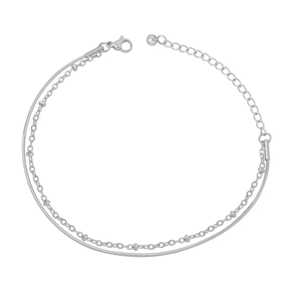 Timeless Layers – 18K Gold Double-Layer Elegant Bracelet